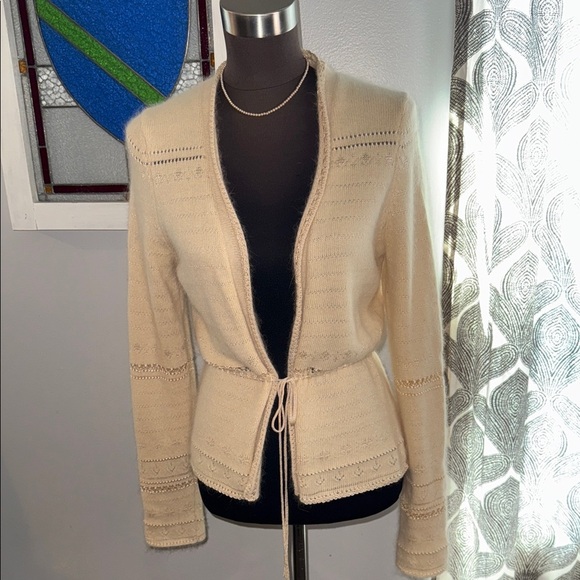 The Limited Y2K Angora Blend Tie Front Cardigan SZ Medium - Picture 1 of 9
